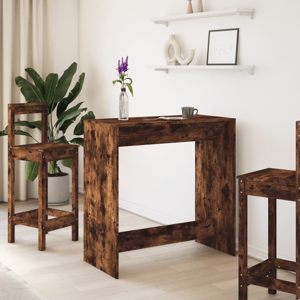 Smoked Oak Bar Table 102x50x103.5 cm - Engineered Wood Elegance