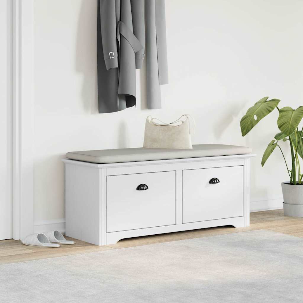 White Hallway Bench BODO 114x40x45 cm - Stylish & Functional Seating