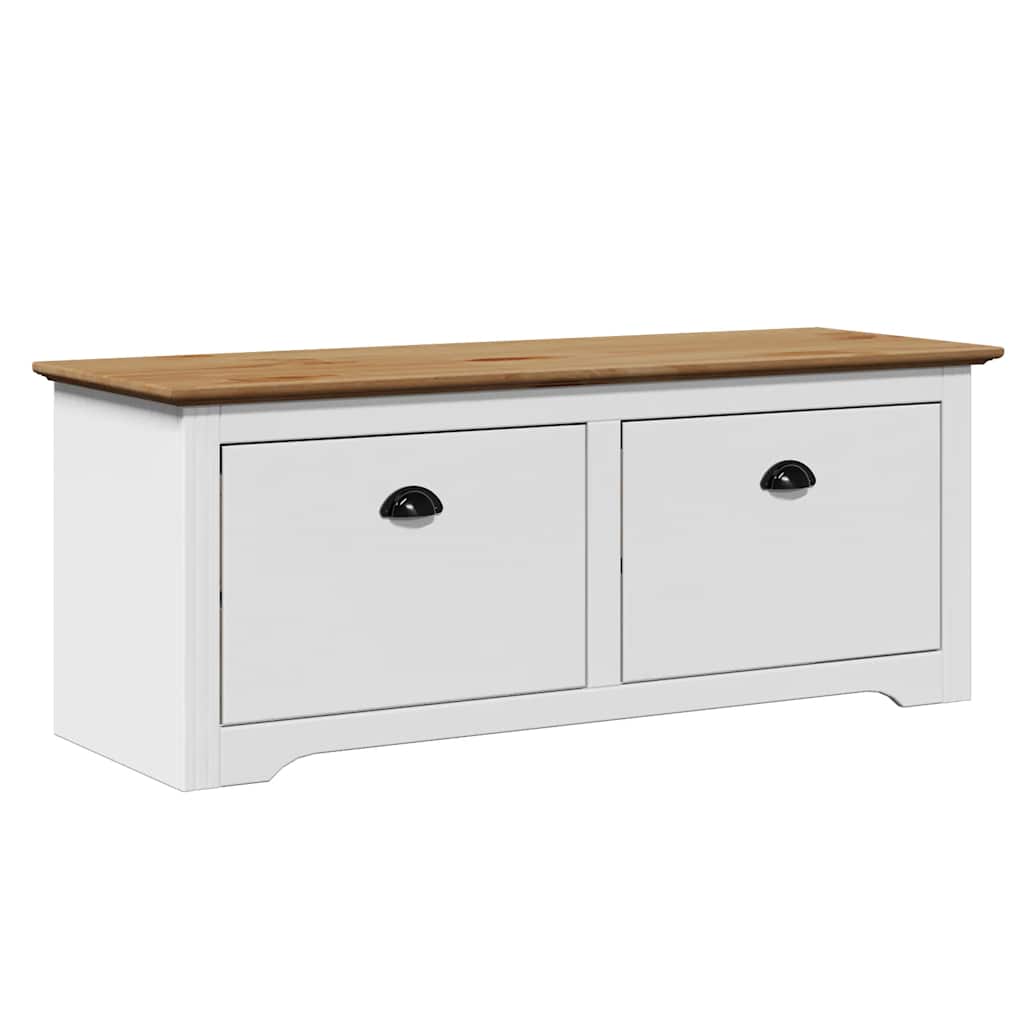 Stylish Hallway Bench BODO - White & Brown, 114x40x45 cm
