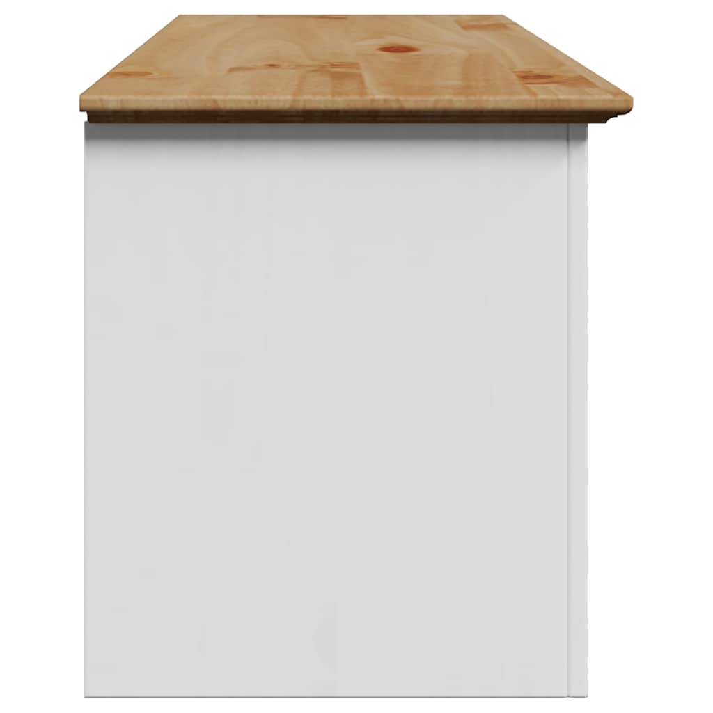 Stylish Hallway Bench BODO - White & Brown, 114x40x45 cm
