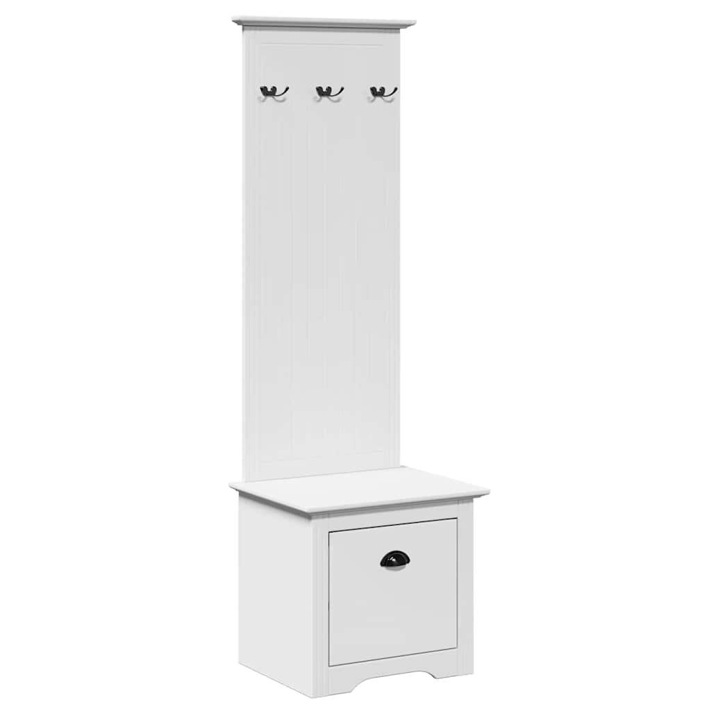 BODO White Hallway Cabinet with Hooks, 50x40x157 cm