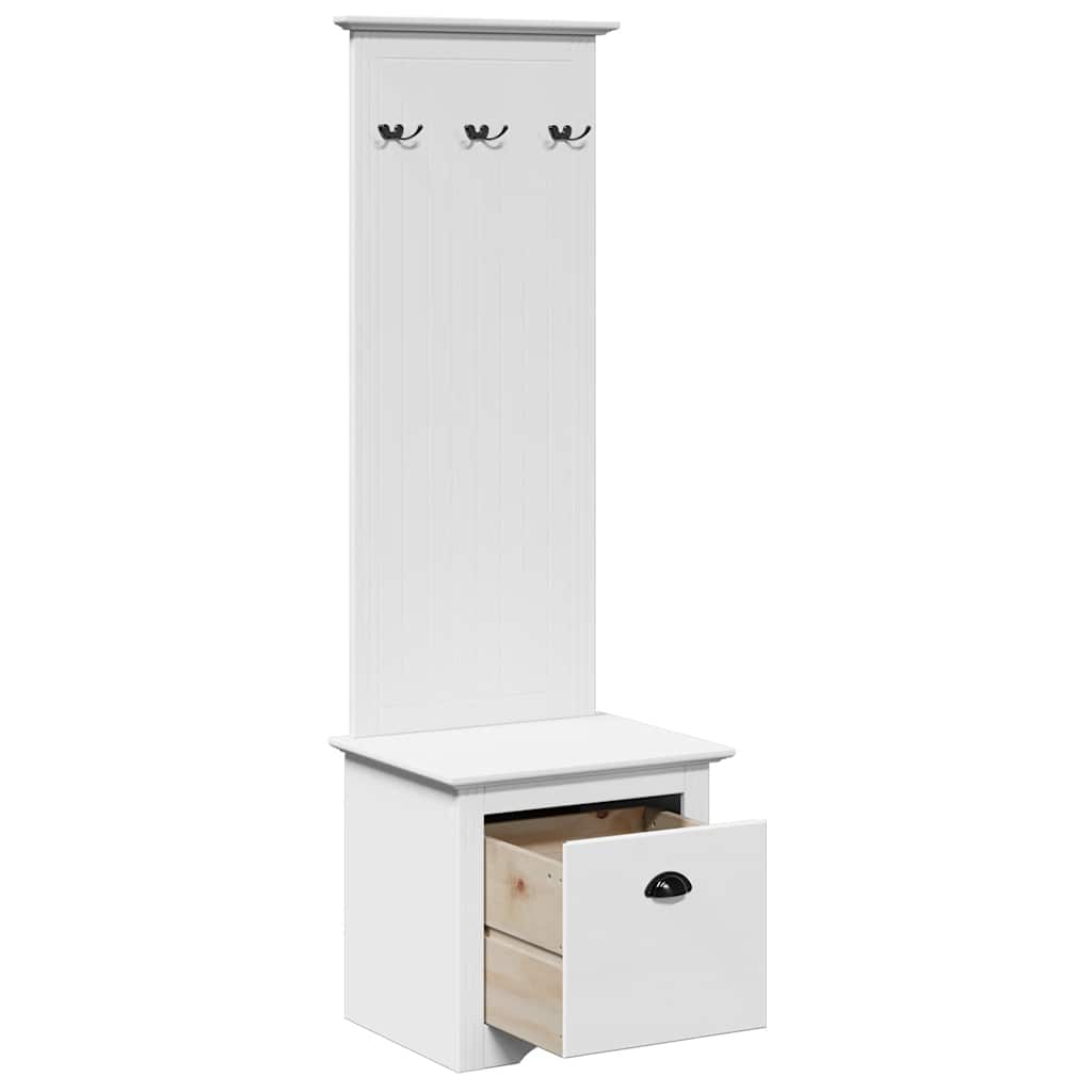 BODO White Hallway Cabinet with Hooks, 50x40x157 cm