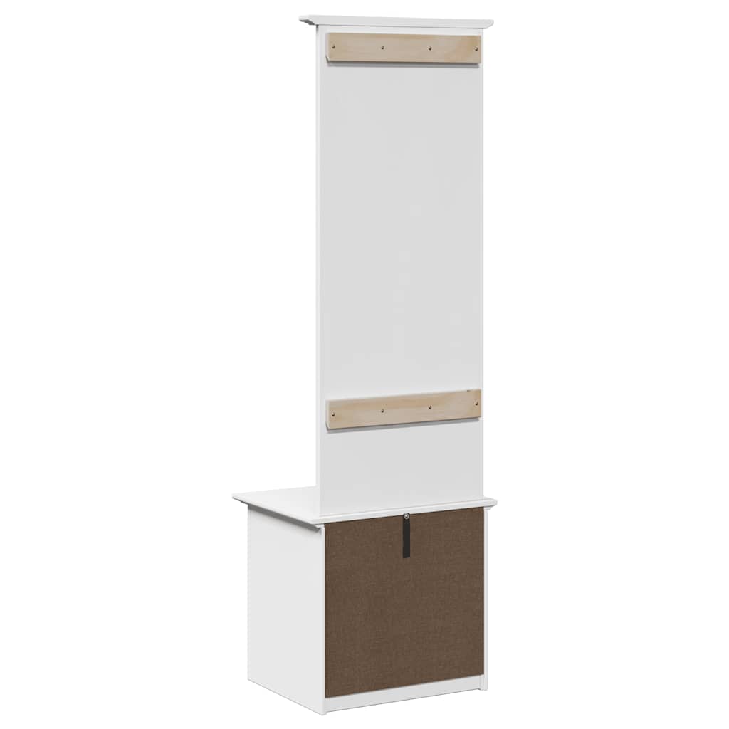 BODO White Hallway Cabinet with Hooks, 50x40x157 cm