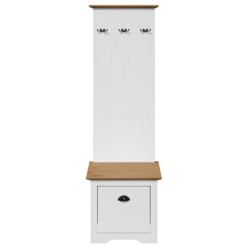 BODO White & Brown Hallway Cabinet with Hooks, 50x40x157 cm
