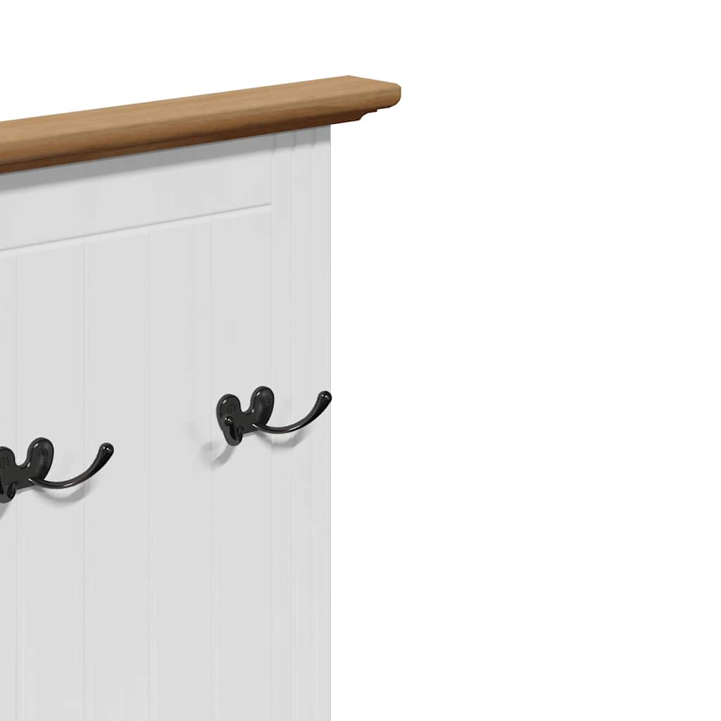 BODO White & Brown Hallway Cabinet with Hooks, 50x40x157 cm