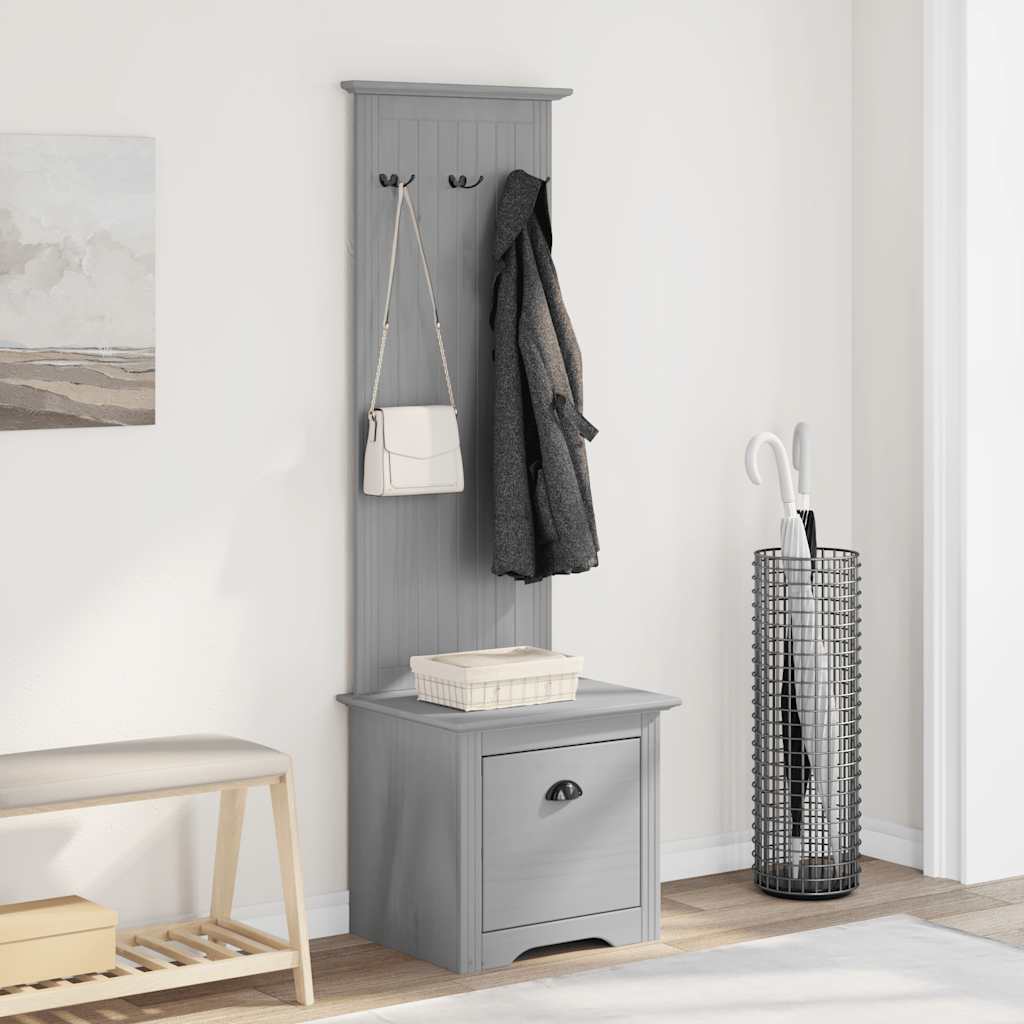 BODO Grey Hallway Cabinet 50x40x157 cm with Hooks