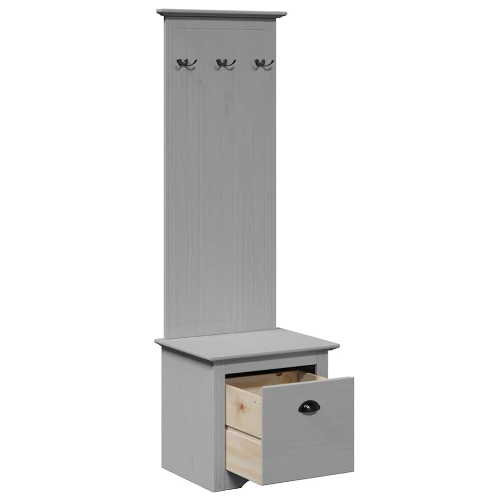 BODO Grey Hallway Cabinet 50x40x157 cm with Hooks