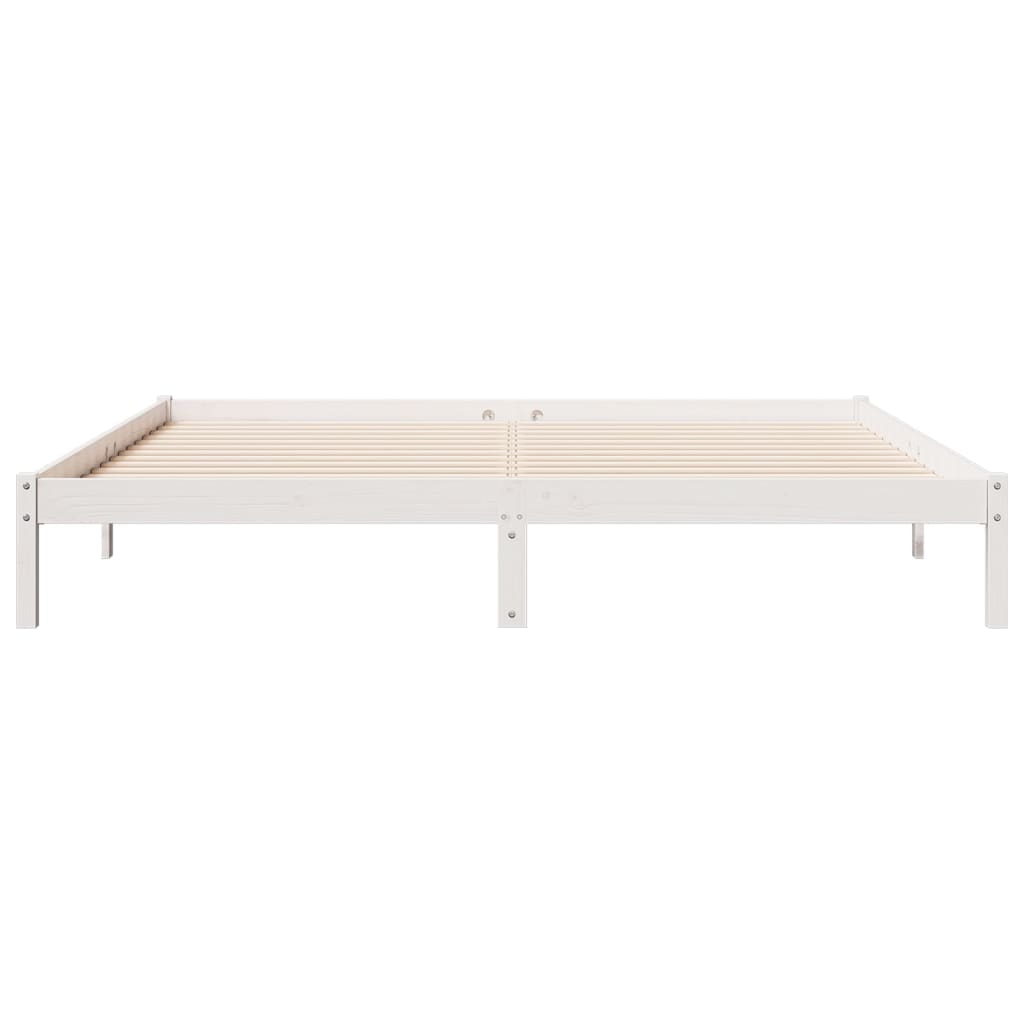 Solid Pine Extra Long Bed Frame 180x210 cm White Finish