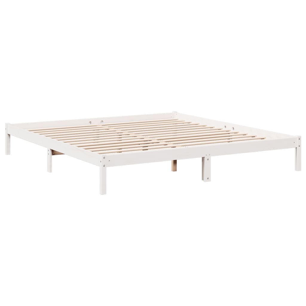 Solid Pine Extra Long Bed Frame 180x210 cm White Finish