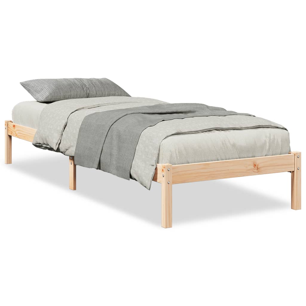 Solid Pine Extra Long Bed Frame 90x220 cm - No Mattress Included