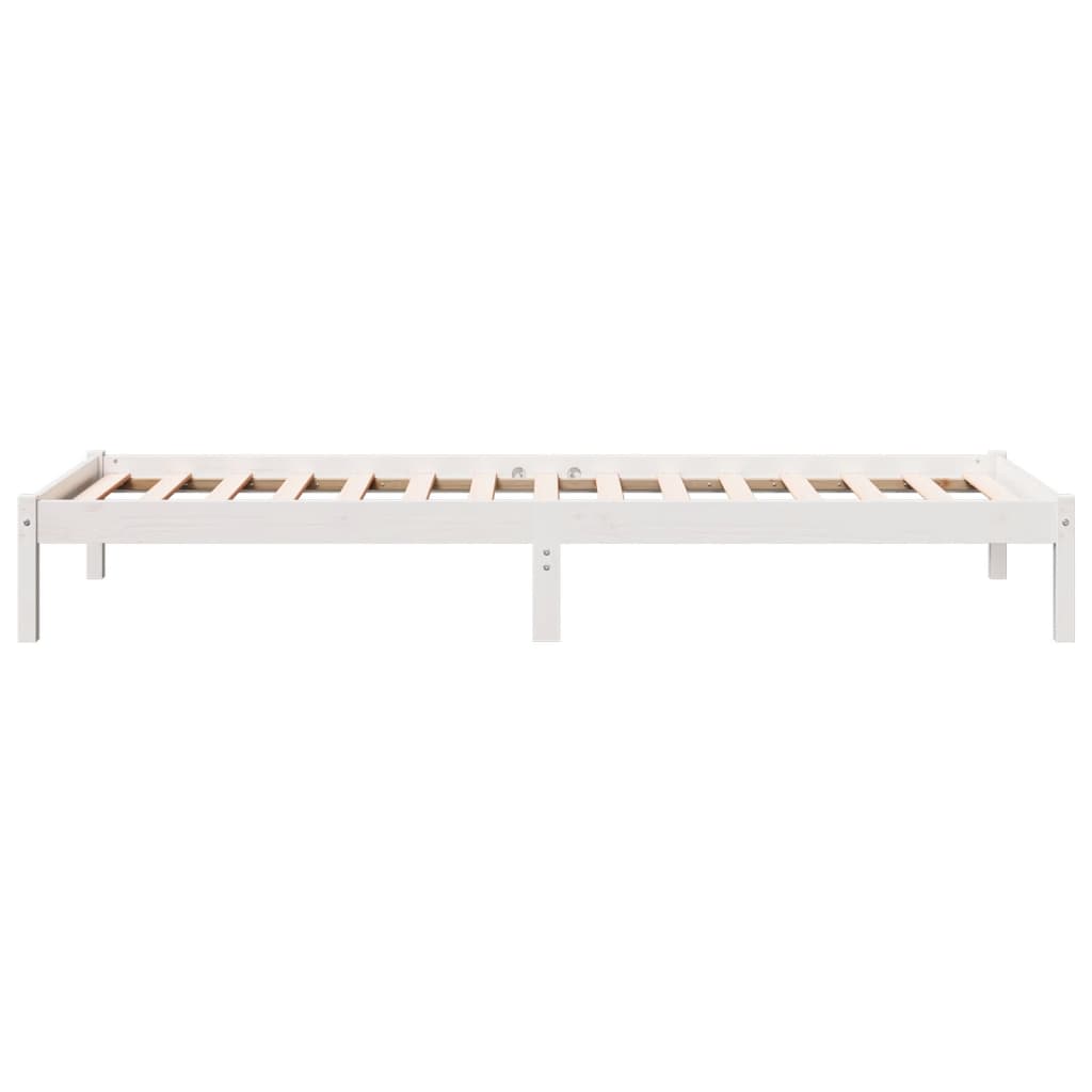 Solid Pine White Extra Long Bed Frame 90x220 cm, No Mattress