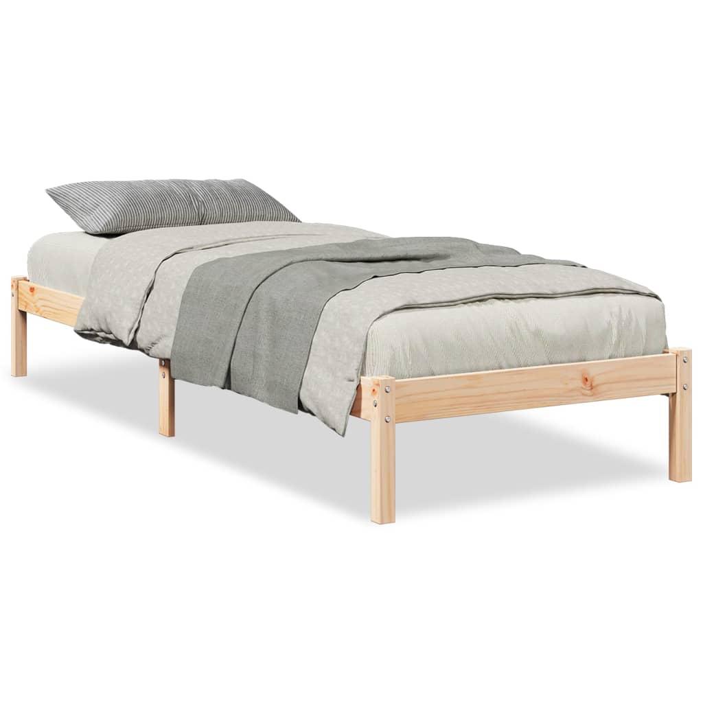 Solid Pine Extra Long Bed Frame 100x220 cm - No Mattress Included