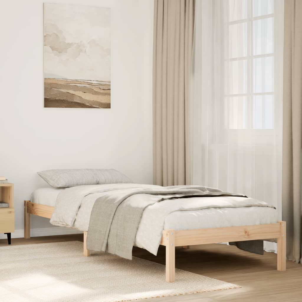 Solid Pine Extra Long Bed Frame 100x220 cm - No Mattress Included