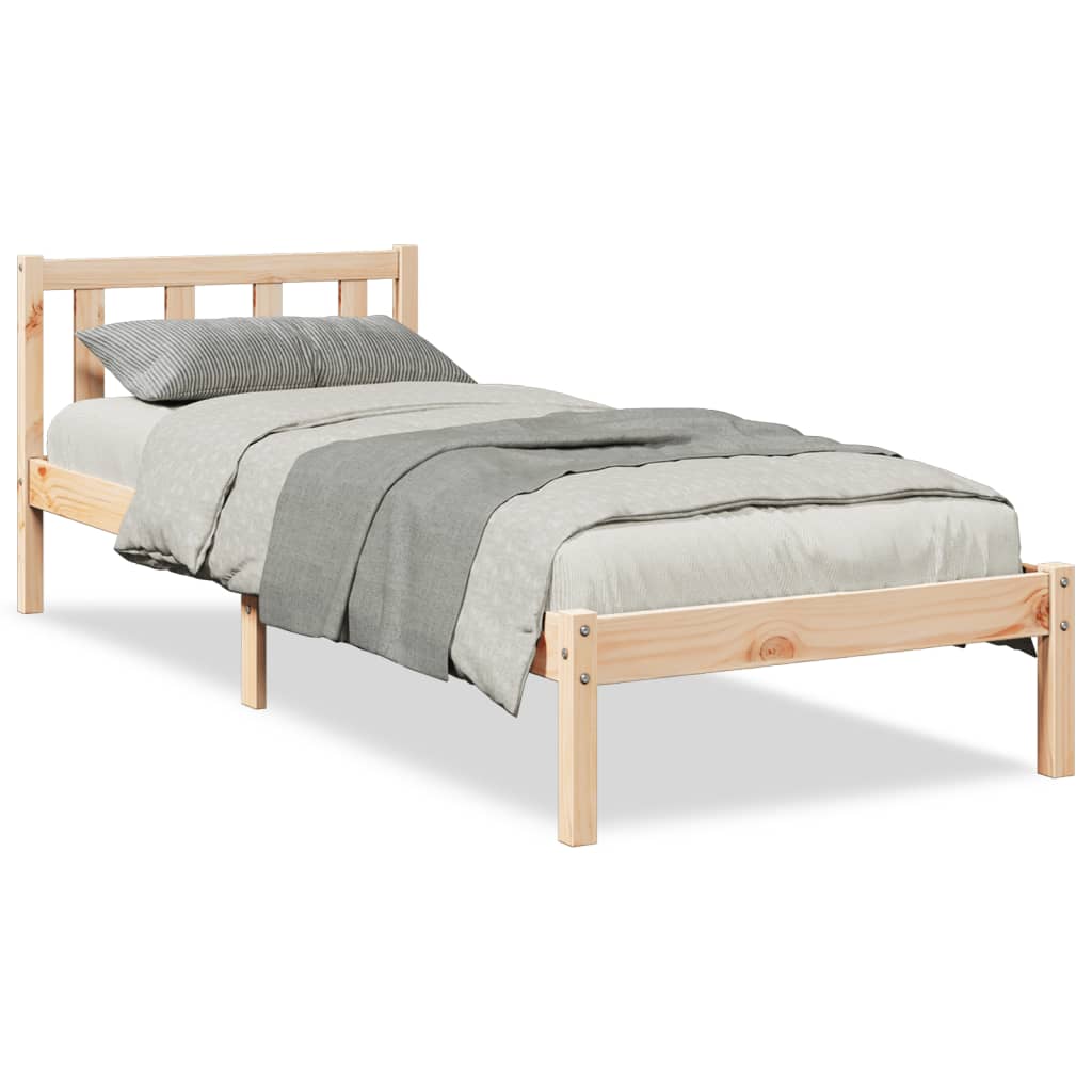 Solid Pine Extra Long Bed Frame 100x210 cm - No Mattress Included