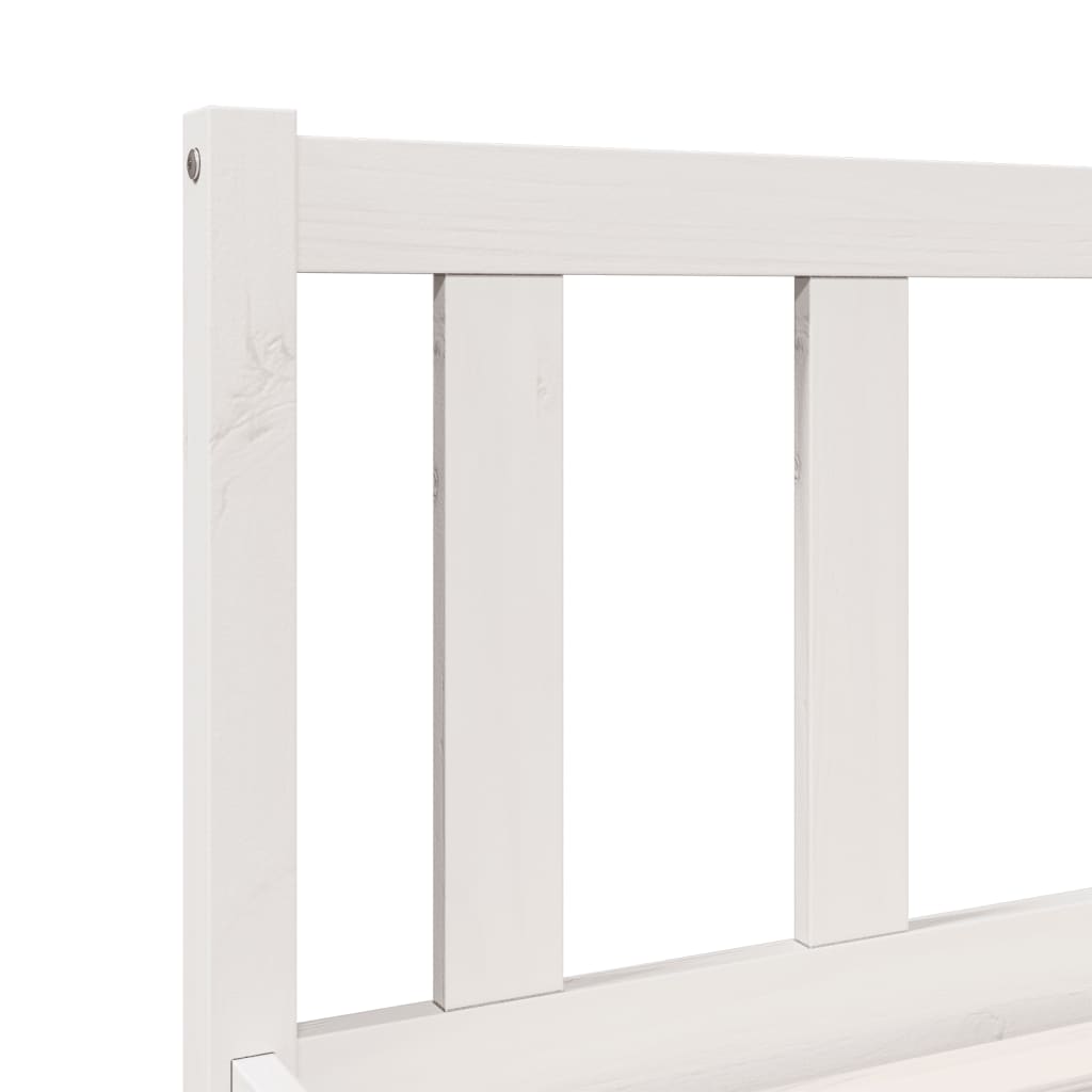 Solid Pine Extra Long Bed Frame 100x210 cm - White Finish