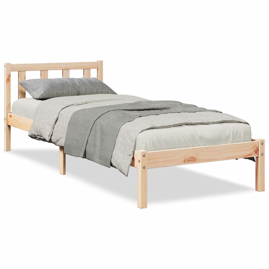 Solid Pine Extra Long Bed Frame 100x220 cm - No Mattress Included