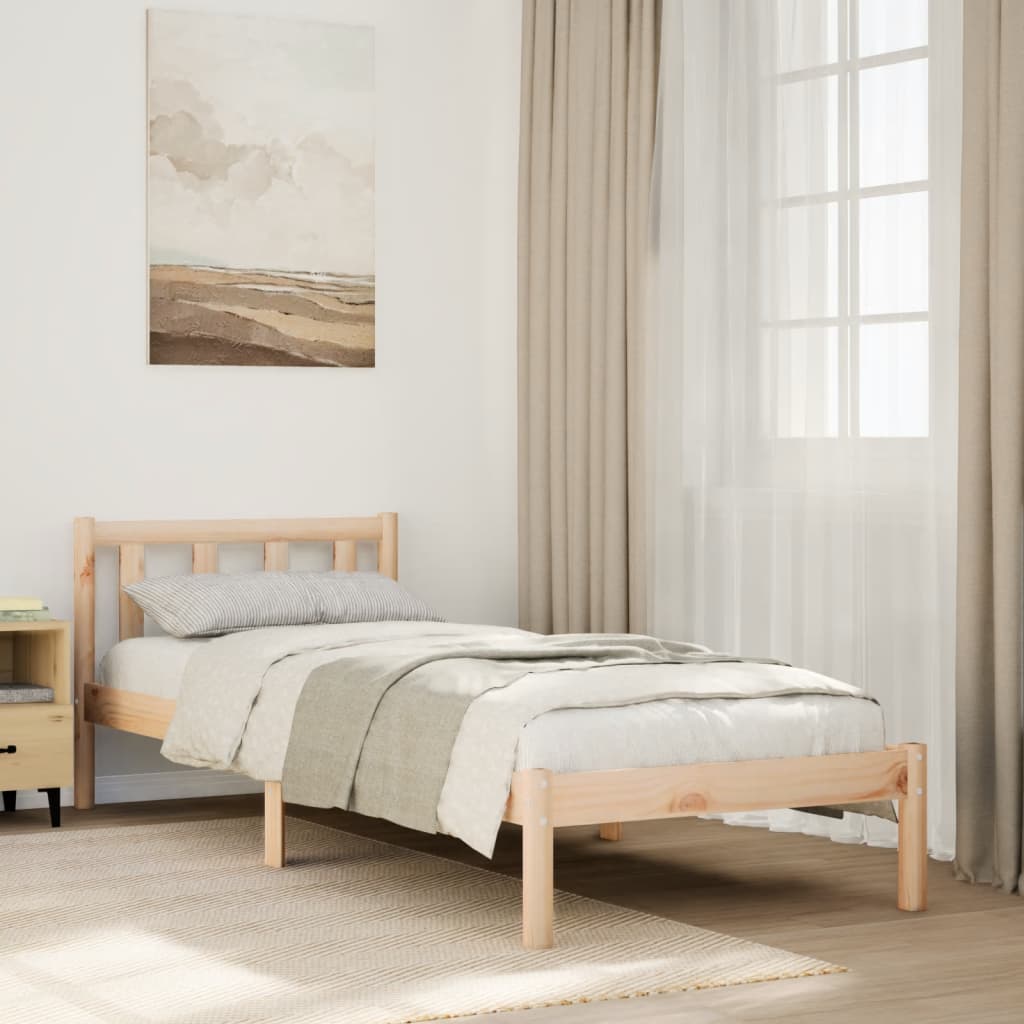 Solid Pine Extra Long Bed Frame 100x220 cm - No Mattress Included