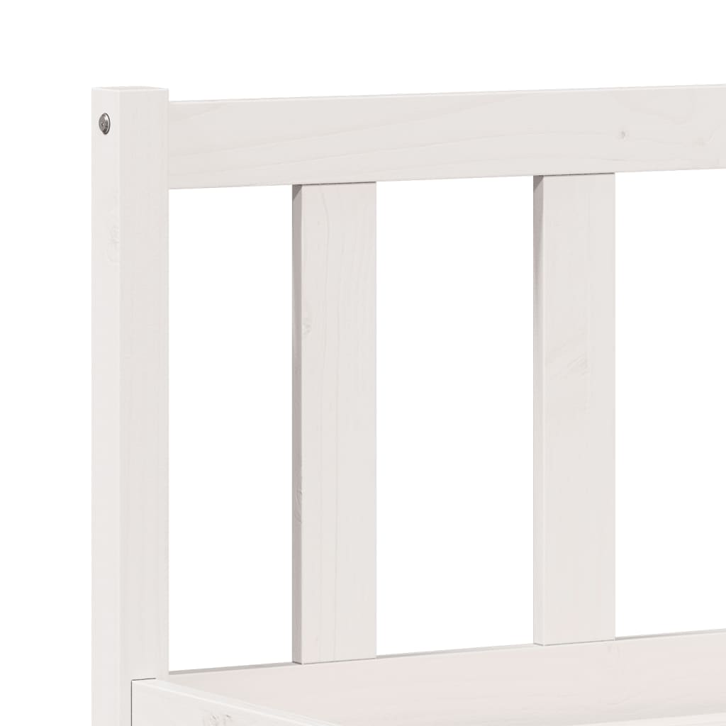 Extra Long Solid Pine Bed Frame 180x220 cm - White Finish