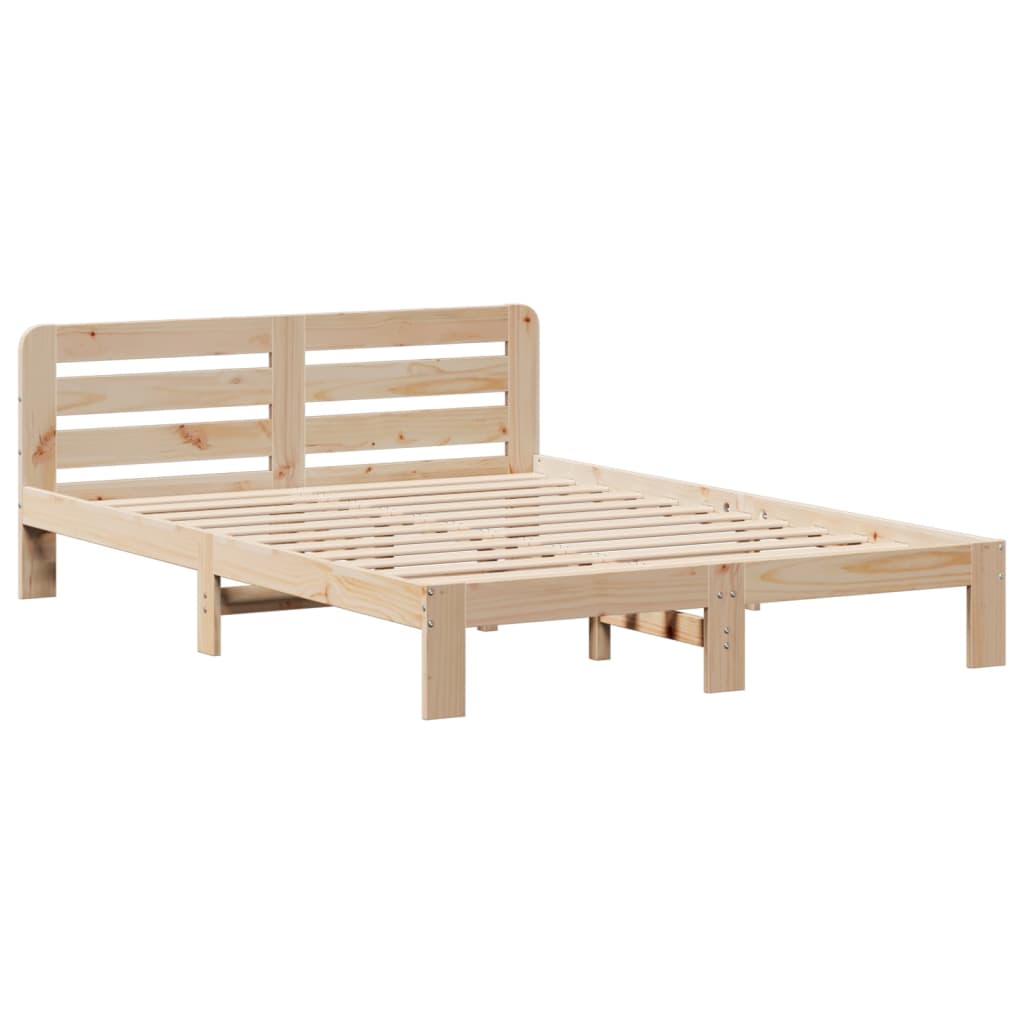 Solid Wood Pine Bed Frame 140x200 cm - Mattress Not Included