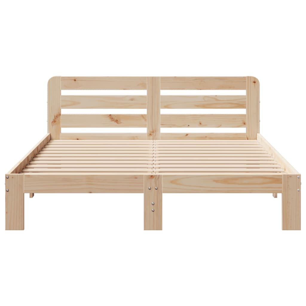 Solid Wood Pine Bed Frame 140x200 cm - Mattress Not Included