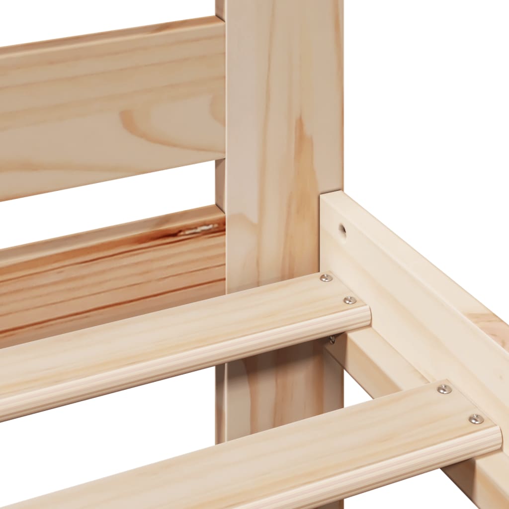 Solid Wood Pine Bed Frame 140x200 cm - Mattress Not Included