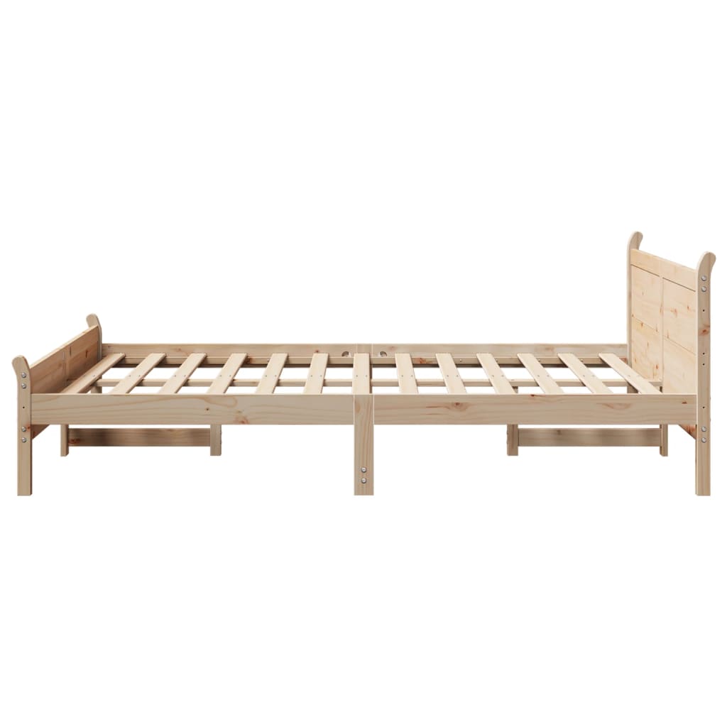Solid Pine Wood Bed Frame 160x200 cm - No Mattress Included