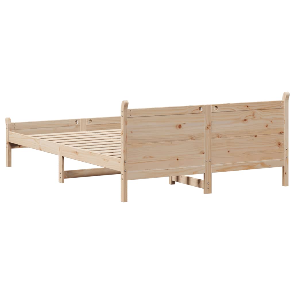 Solid Pine Wood Bed Frame 160x200 cm - No Mattress Included