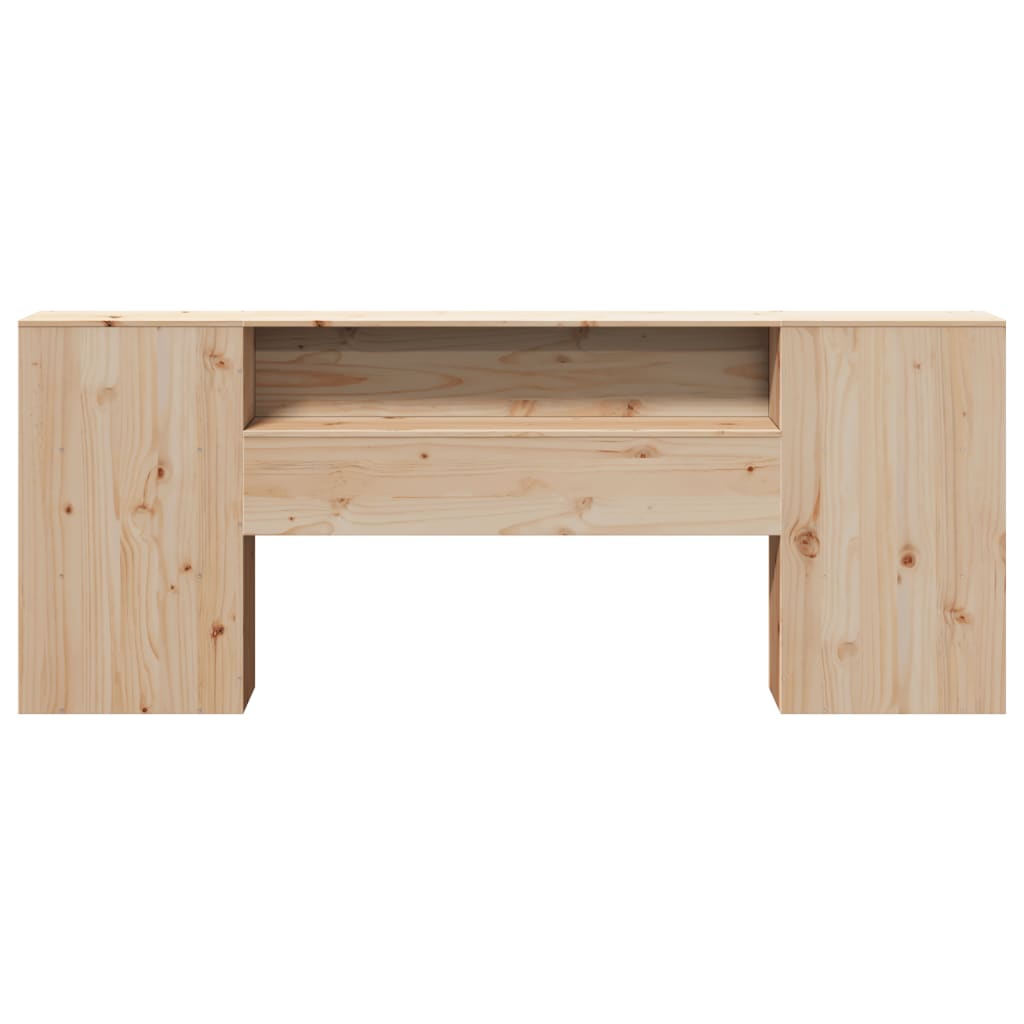Solid Pine Headboard with Storage, 180 cm Durable Wood Design