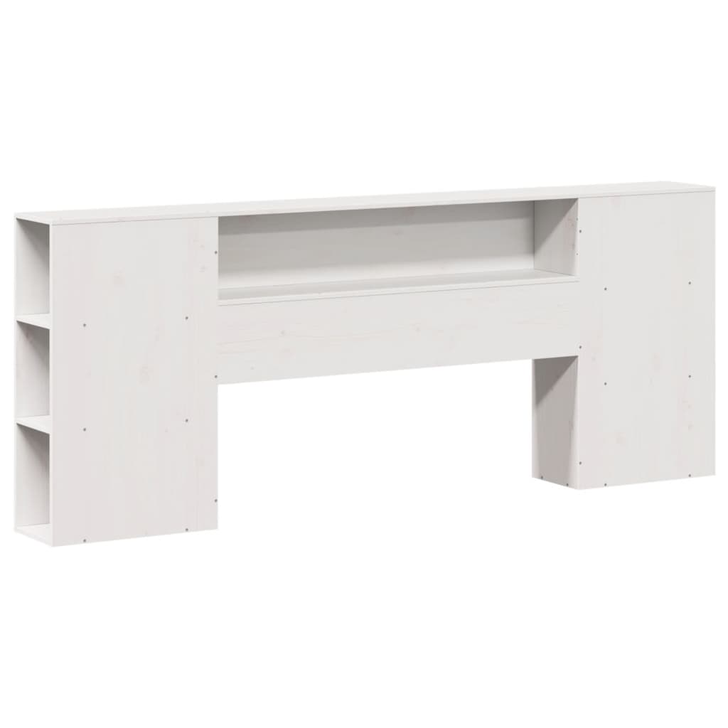 White Solid Pine Headboard with Storage 180cm
