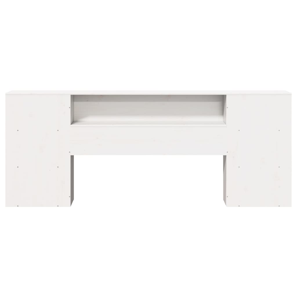 White Solid Pine Headboard with Storage 180cm