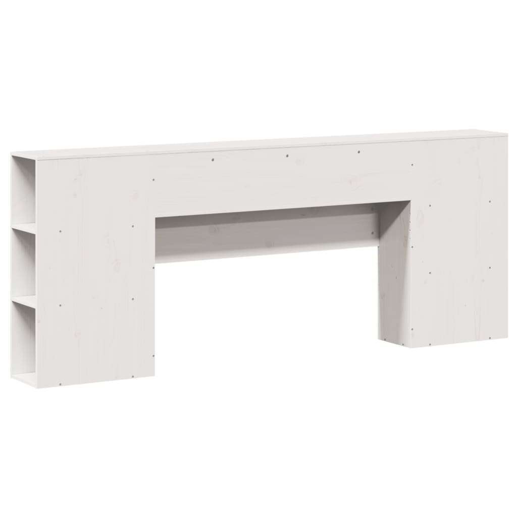 White Solid Pine Headboard with Storage 180cm