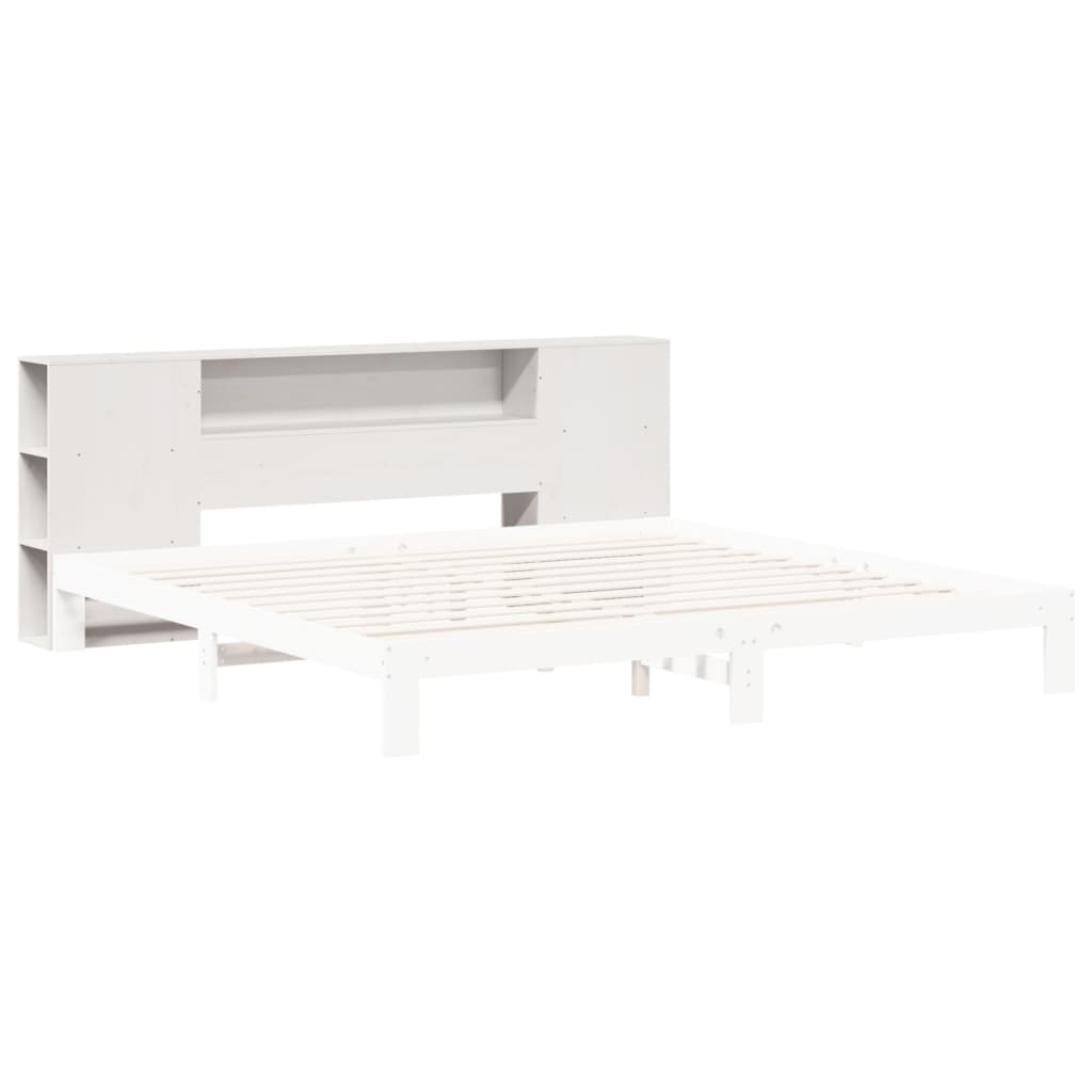 White Solid Pine Headboard with Storage 180cm
