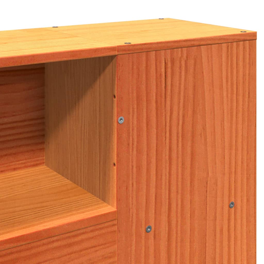 Headboard with Storage Wax Brown 180 cm Solid Wood Pine