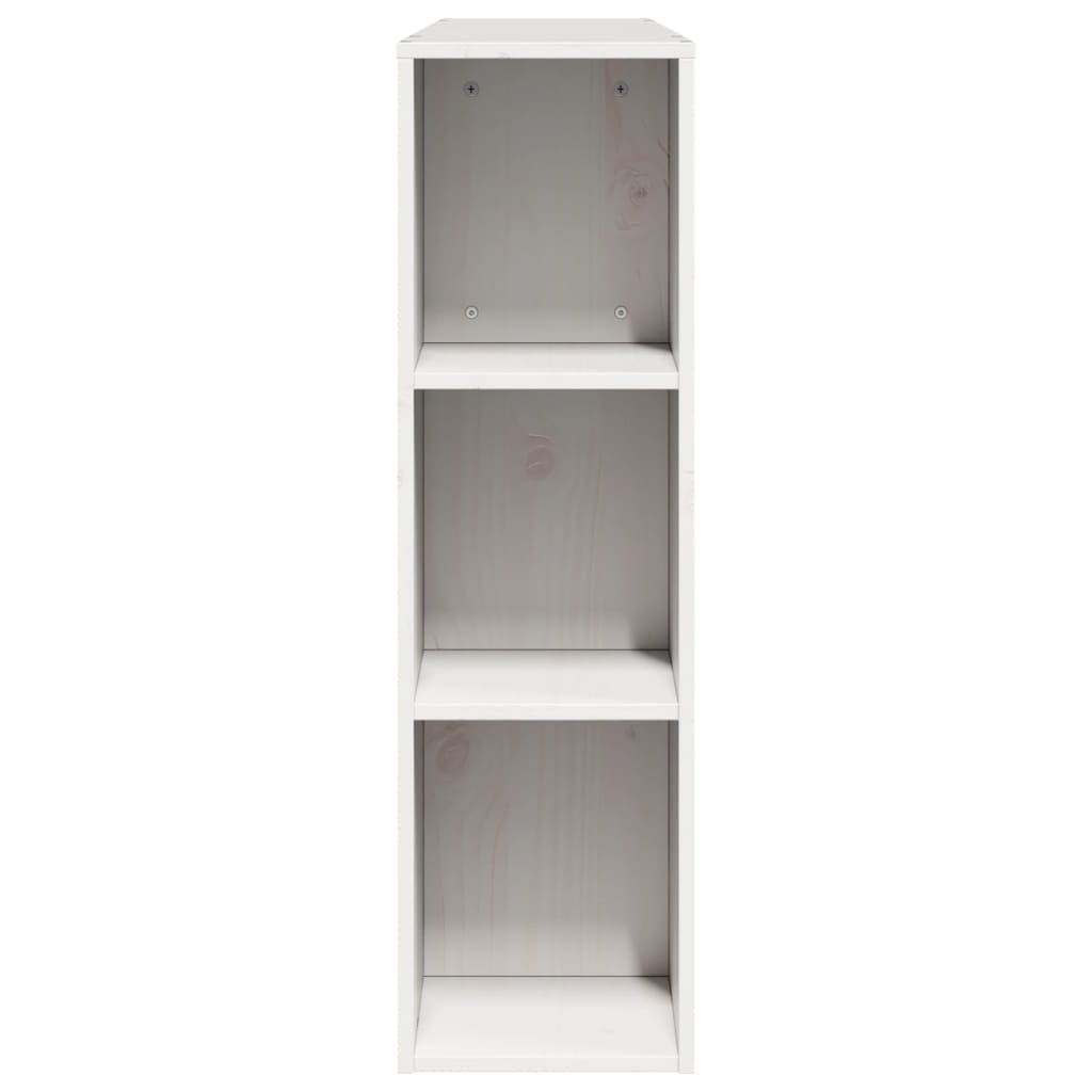 White Solid Wood Pine Headboard with Storage, 160 cm