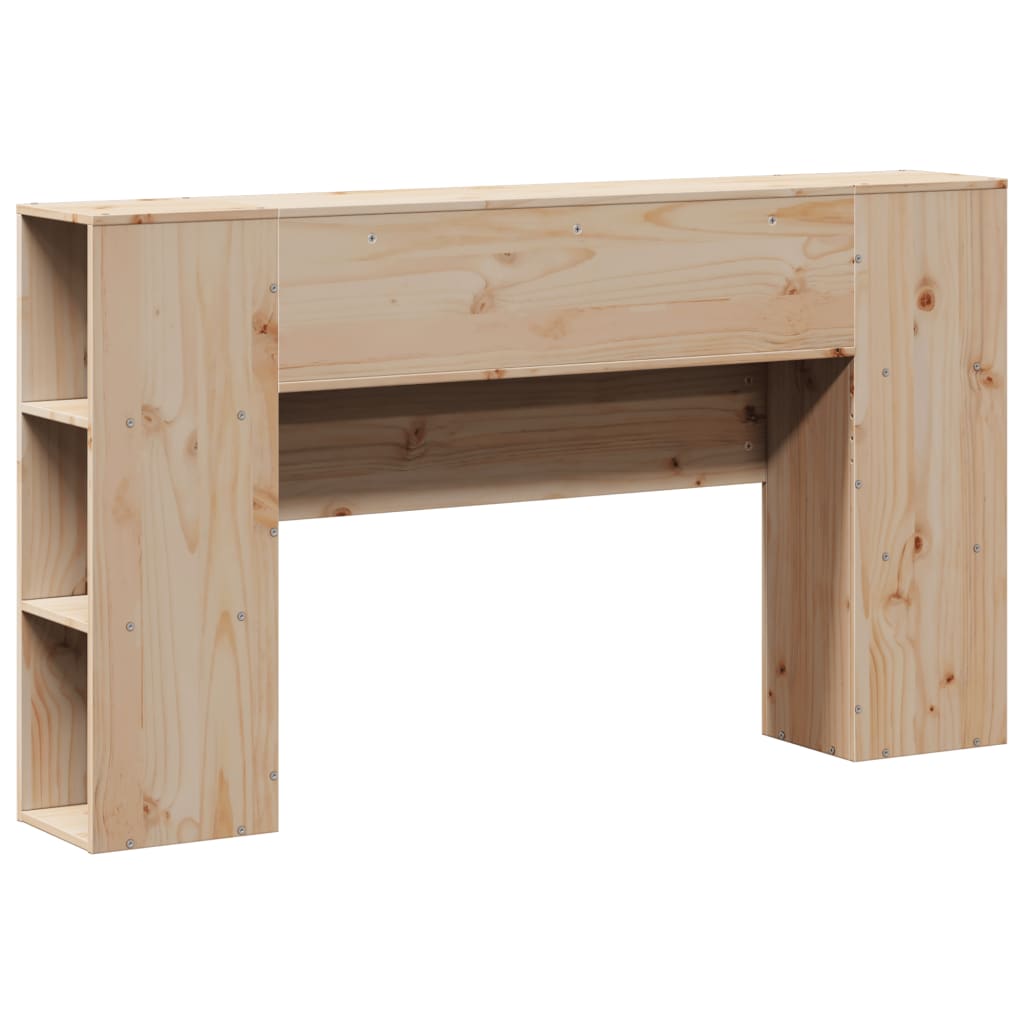 Solid Pine Wood Headboard with Storage, 150 cm, Natural Finish