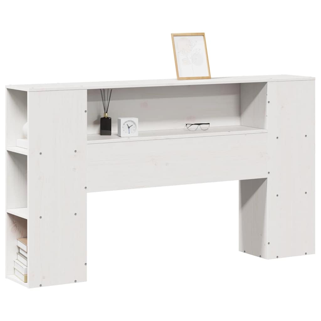 Solid Pine White Headboard with Storage, 150 cm - Stylish & Practical