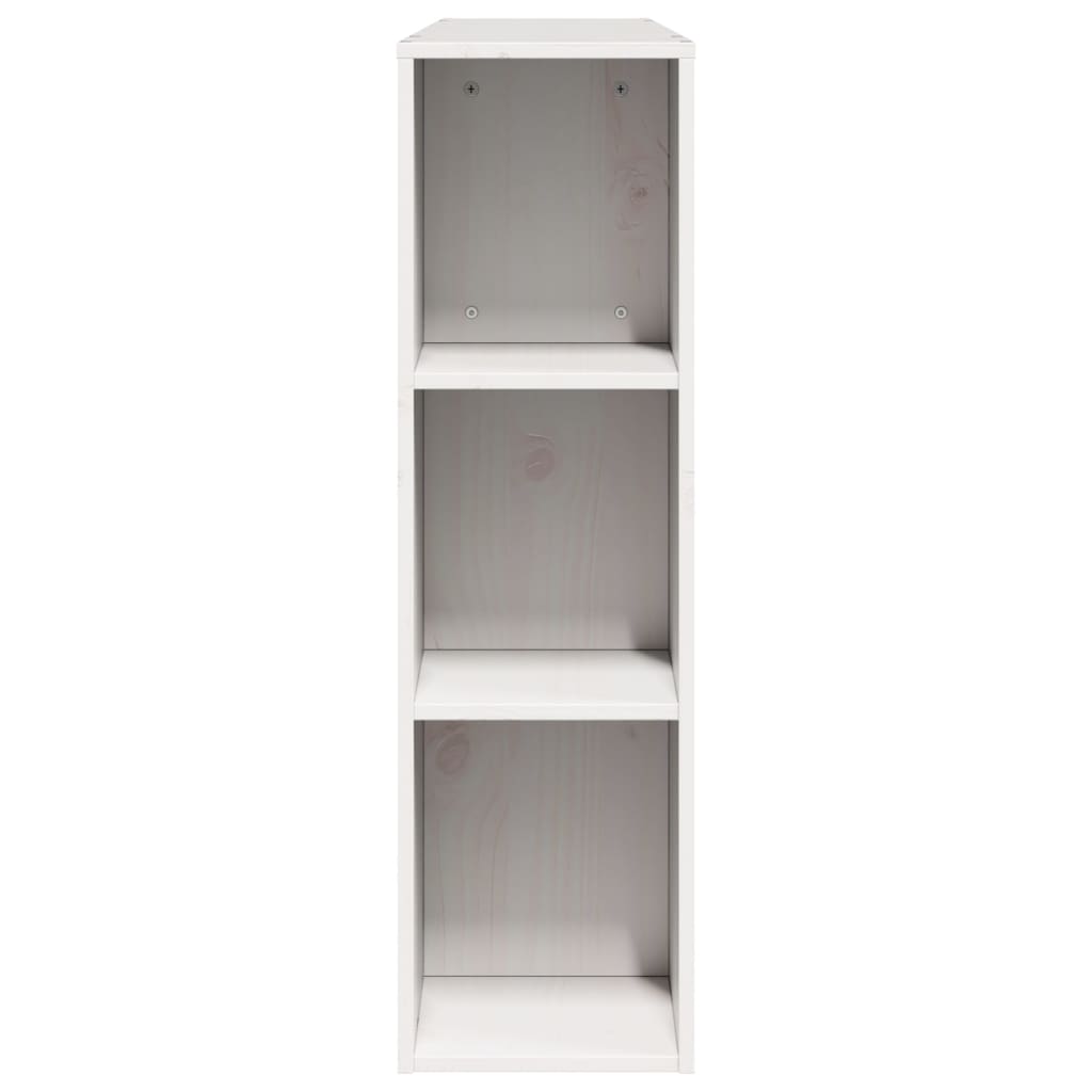 Solid Wood White Headboard with Storage, 120 cm - Pine Finish