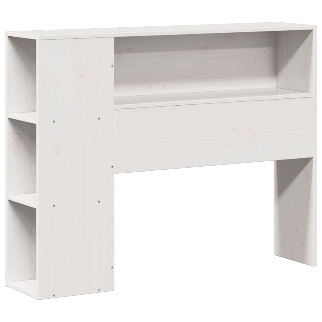 Solid Pine White Headboard with Storage - 100 cm