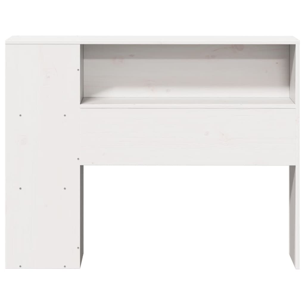 Solid Pine White Headboard with Storage - 100 cm