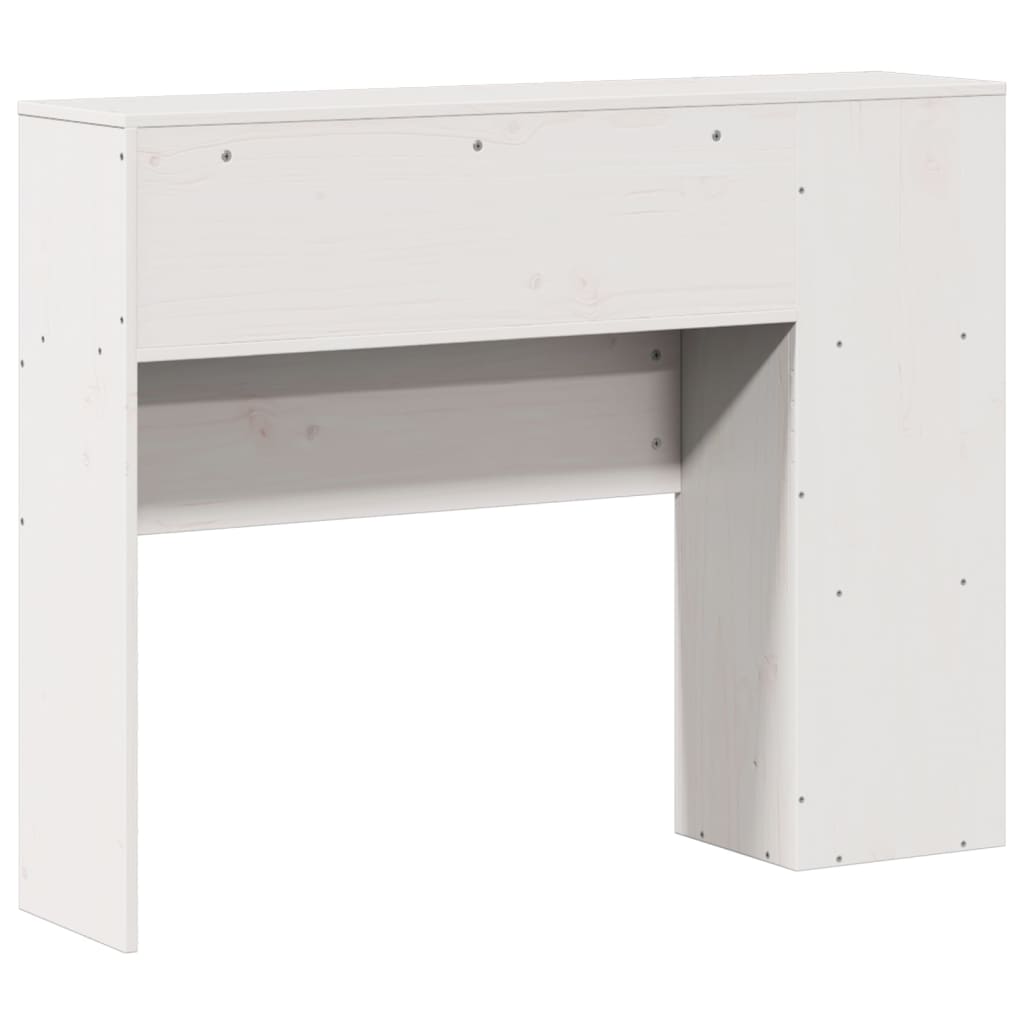 Solid Pine White Headboard with Storage - 100 cm