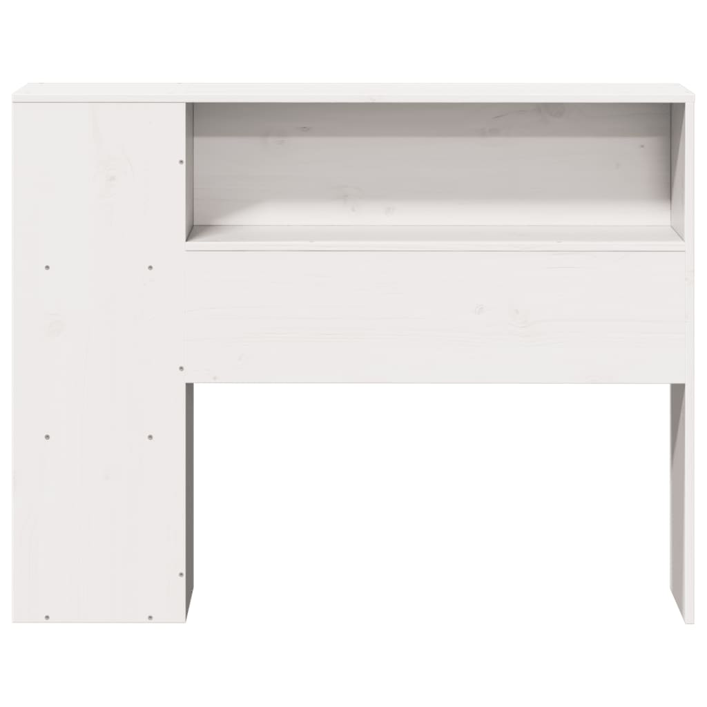 White Solid Pine Headboard with Storage, 75 cm