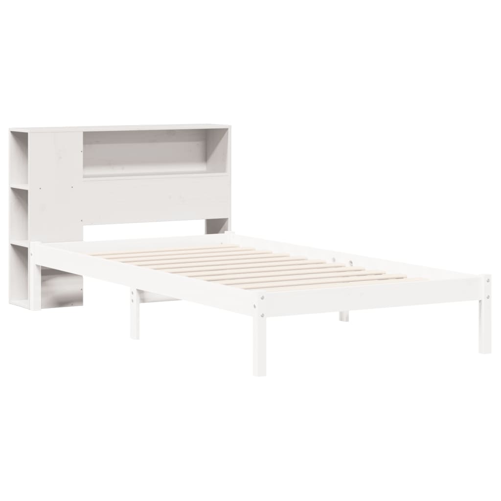 White Solid Pine Headboard with Storage, 75 cm