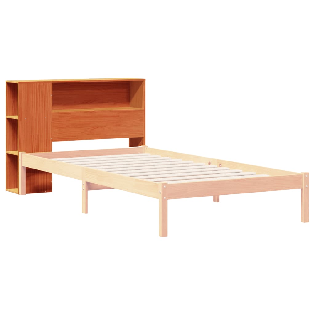 Solid Pine Wood Headboard with Storage, Wax Brown, 75cm
