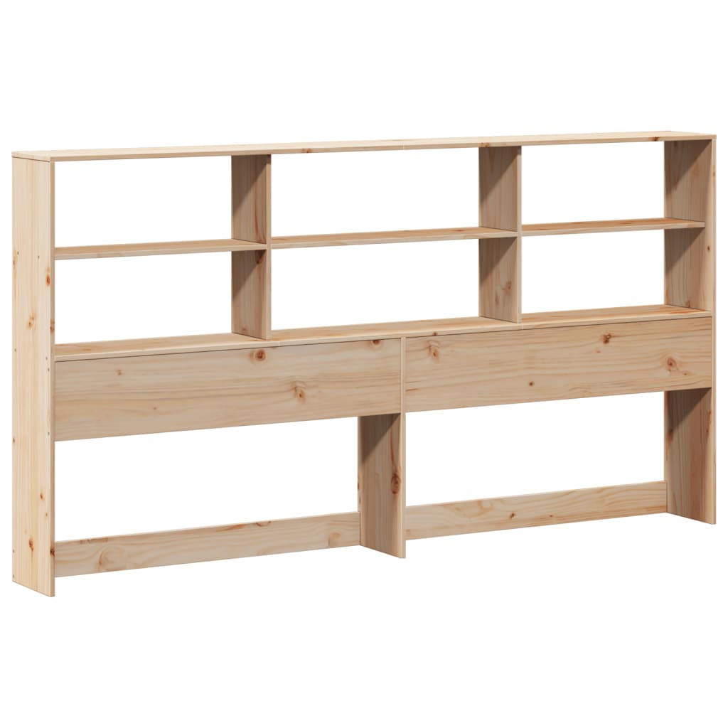 Solid Pine Wood Headboard with Storage, 200 cm - Space-Saving Design