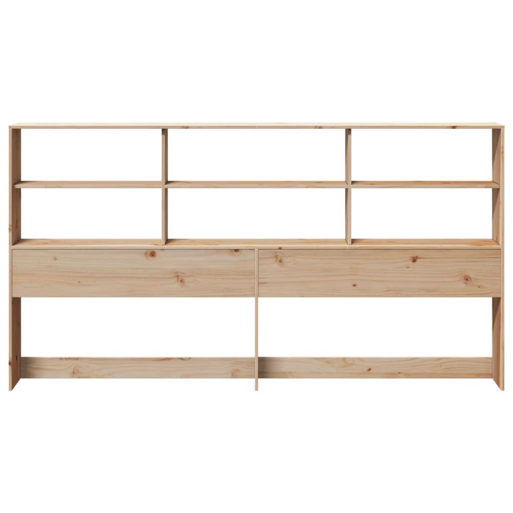 Solid Pine Wood Headboard with Storage, 200 cm - Space-Saving Design