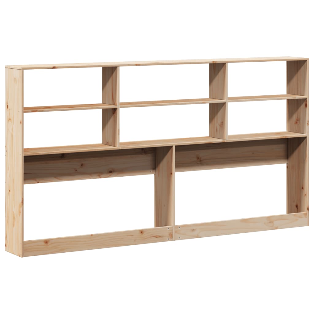 Solid Pine Wood Headboard with Storage, 200 cm - Space-Saving Design