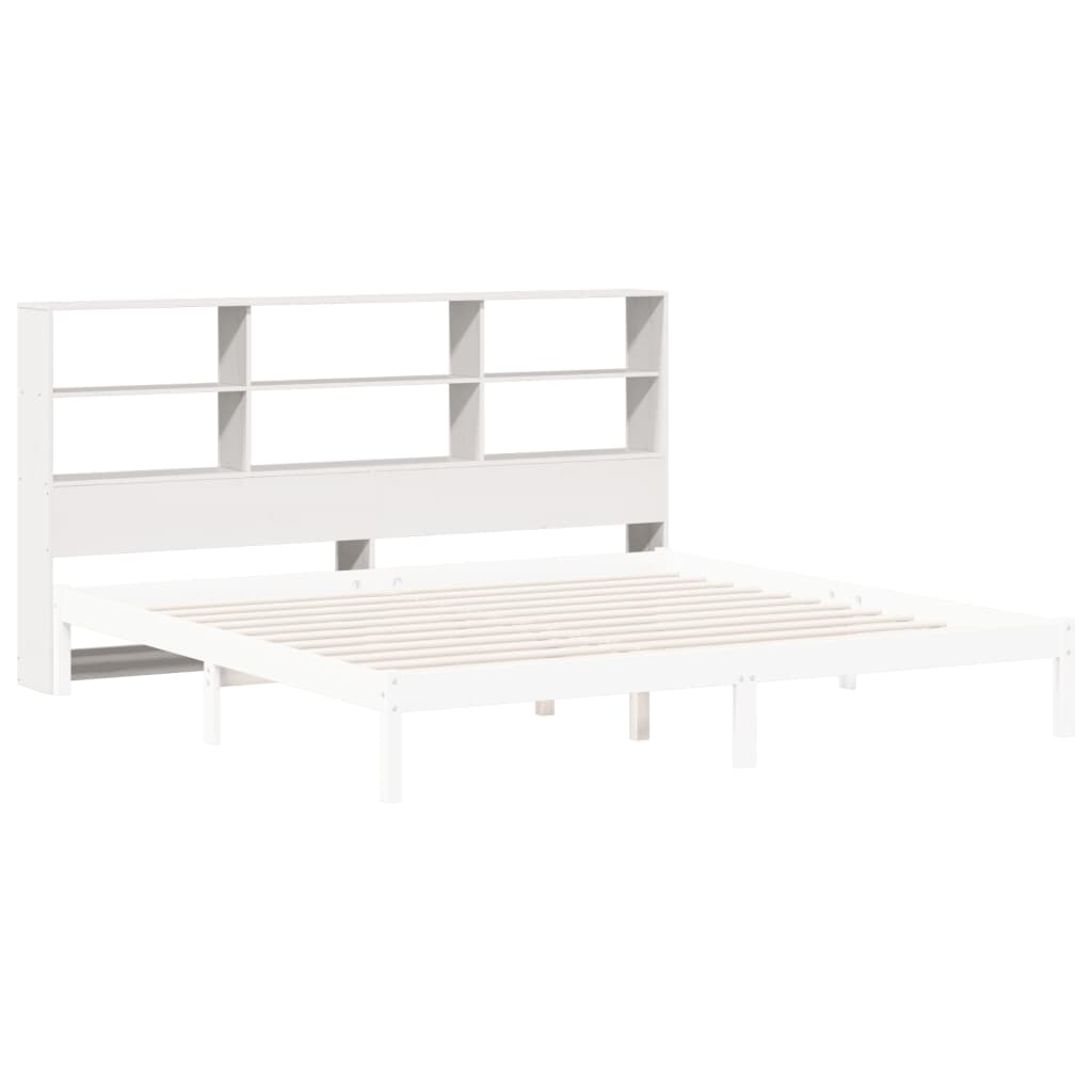 Solid Pine White Headboard with Storage, 200 cm Length