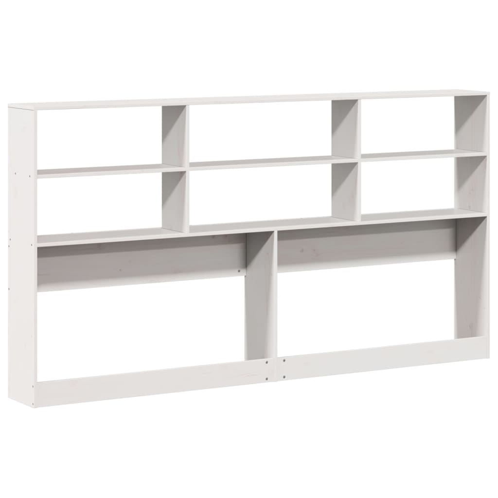 White Solid Pine Headboard with Storage, 180 cm - Stylish & Functional