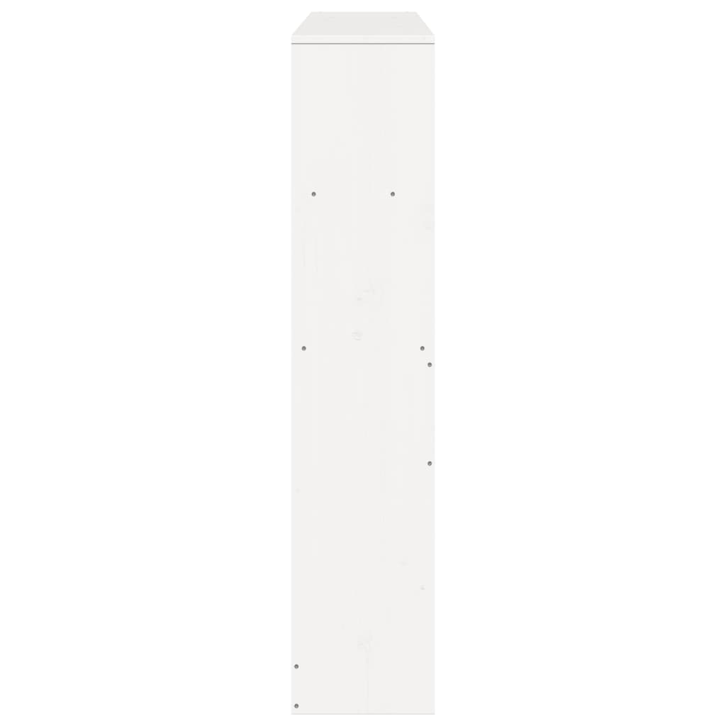 White Solid Pine Wood Headboard with Storage, 160 cm