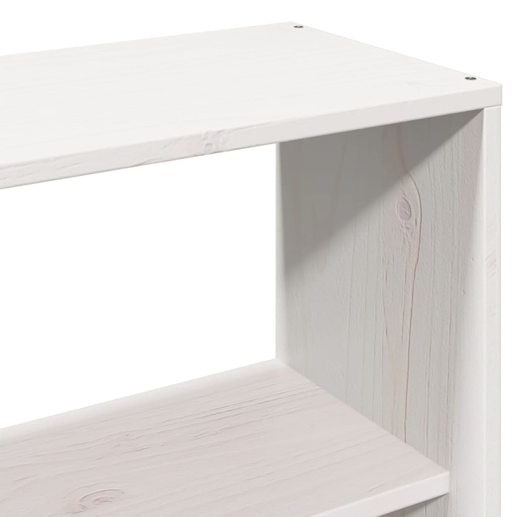 White Solid Pine Wood Headboard with Storage, 160 cm